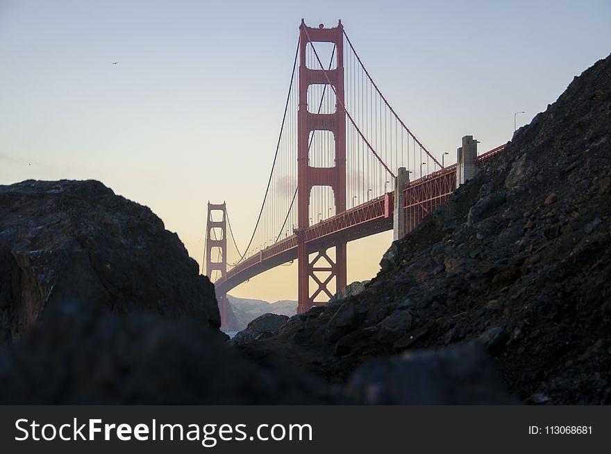 Mountain, Bridge, Mountain Range, Sky