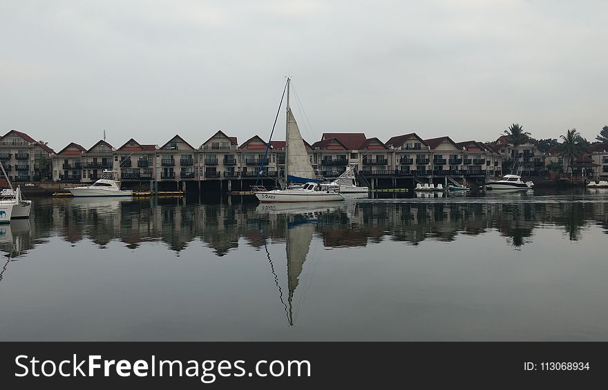 Reflection, Water, Waterway, Marina