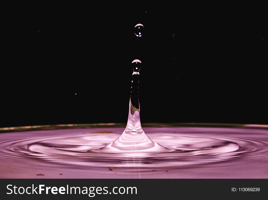 Water, Drop, Purple, Liquid