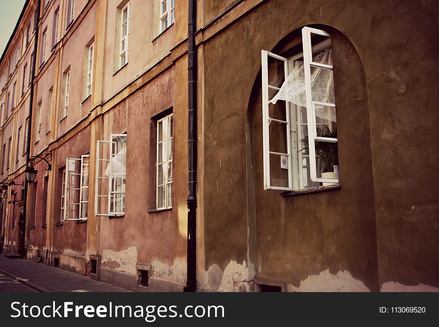 Town, Alley, Building, Window