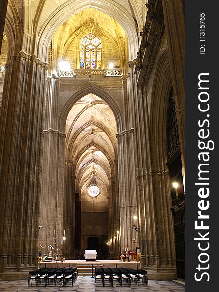 Internal view of the cathedral of Seville. Internal view of the cathedral of Seville