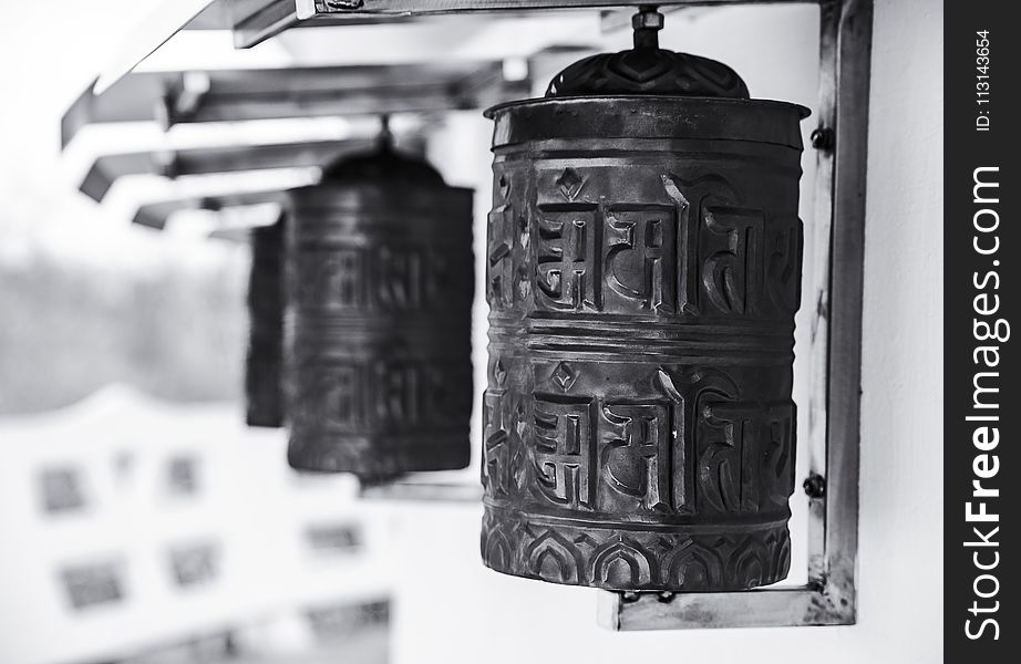 Black Steel Bells in Shallow Photography