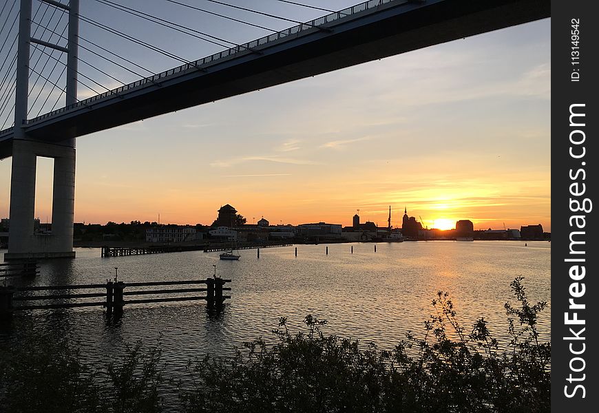 Sky, Reflection, Bridge, Water