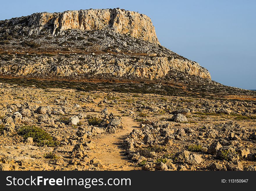 Rock, Badlands, Wilderness, Shrubland