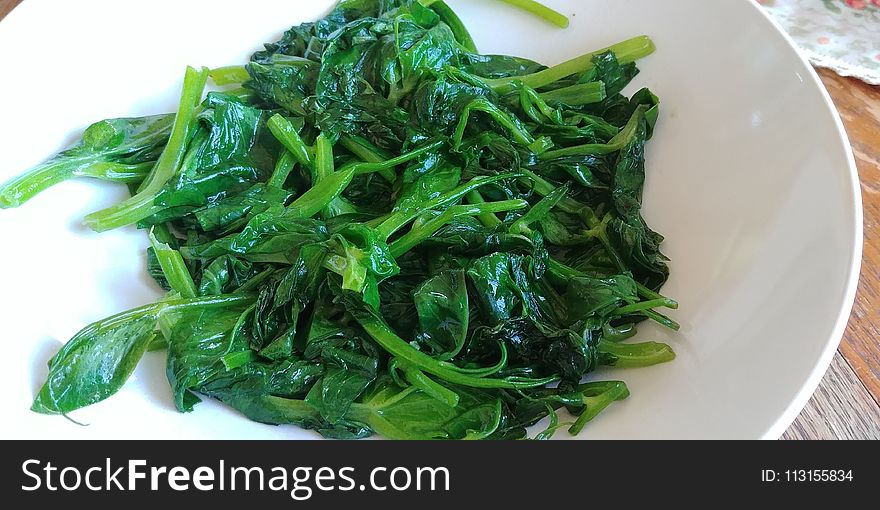Leaf Vegetable, Spinach, Vegetarian Food, Vegetable