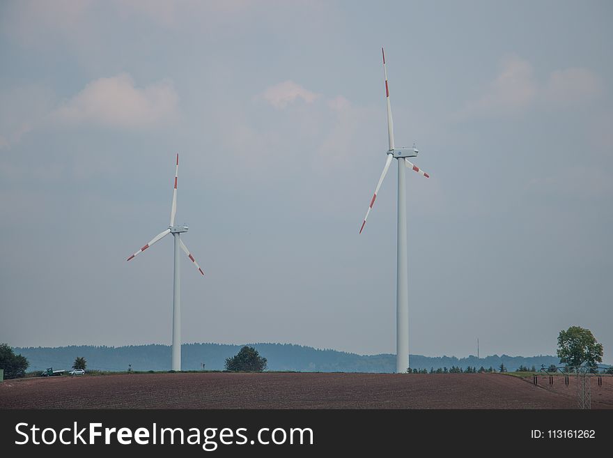 Wind Farm, Wind Turbine, Sky, Windmill