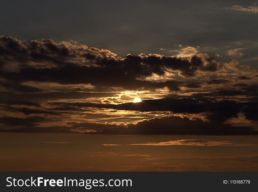 Sky, Horizon, Sunset, Afterglow