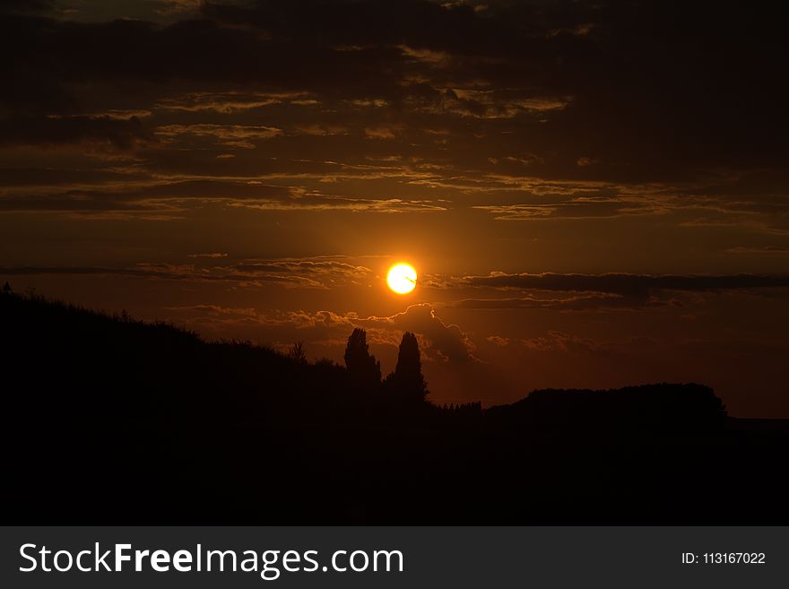 Sky, Sunset, Sun, Afterglow