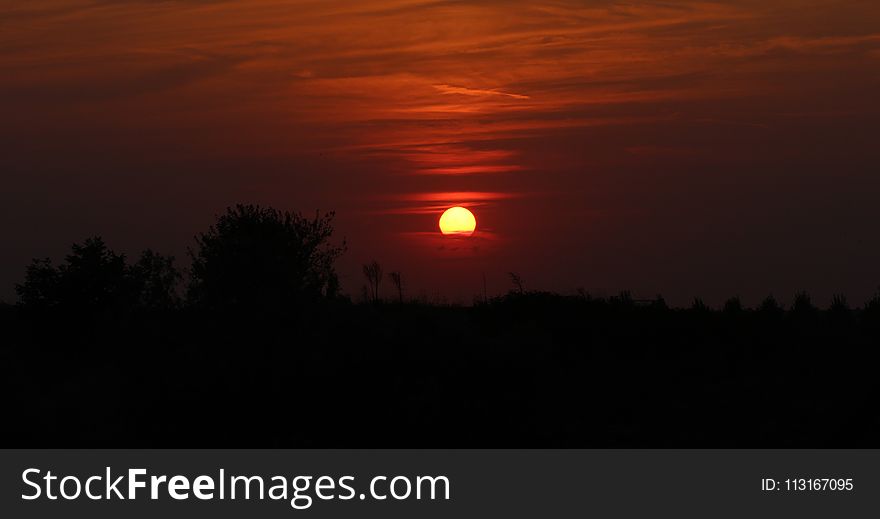 Sky, Red Sky At Morning, Sunrise, Sunset