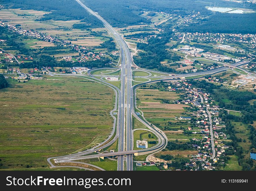 Road, Aerial Photography, Highway, Bird's Eye View