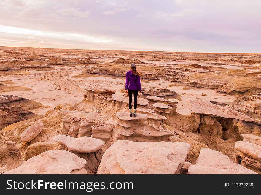 Woman Standing on Canyon