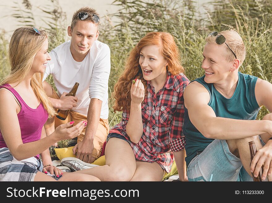 Friends Talking During Picnic