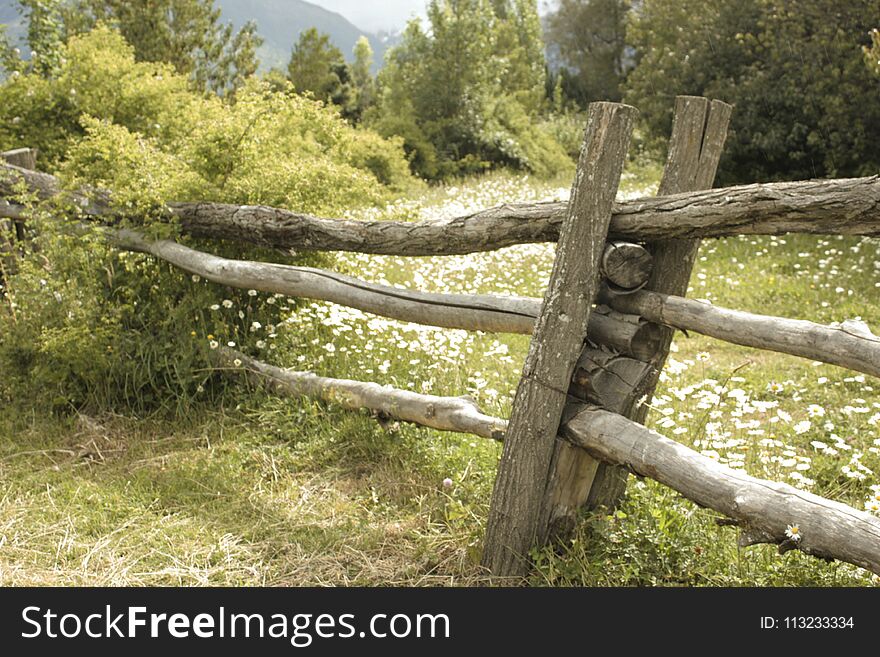 The rustic wood fence in El bolson, Argentina. The rustic wood fence in El bolson, Argentina