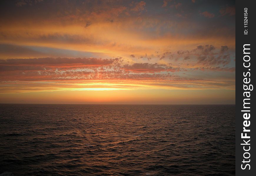 Horizon, Sky, Sea, Afterglow