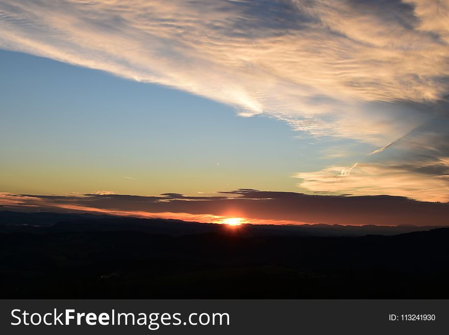 Sky, Afterglow, Horizon, Sunrise