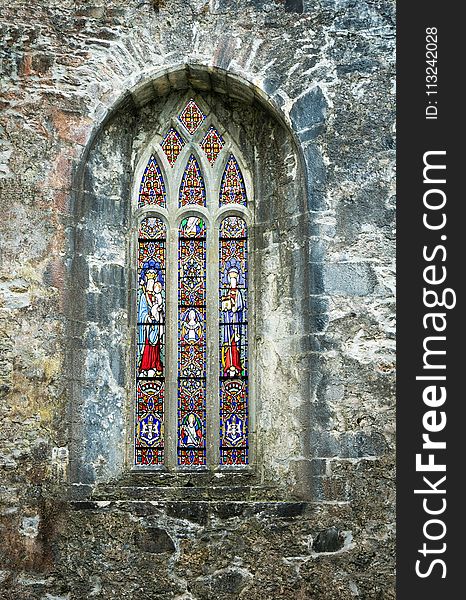 Stained Glass, Window, Medieval Architecture, Arch