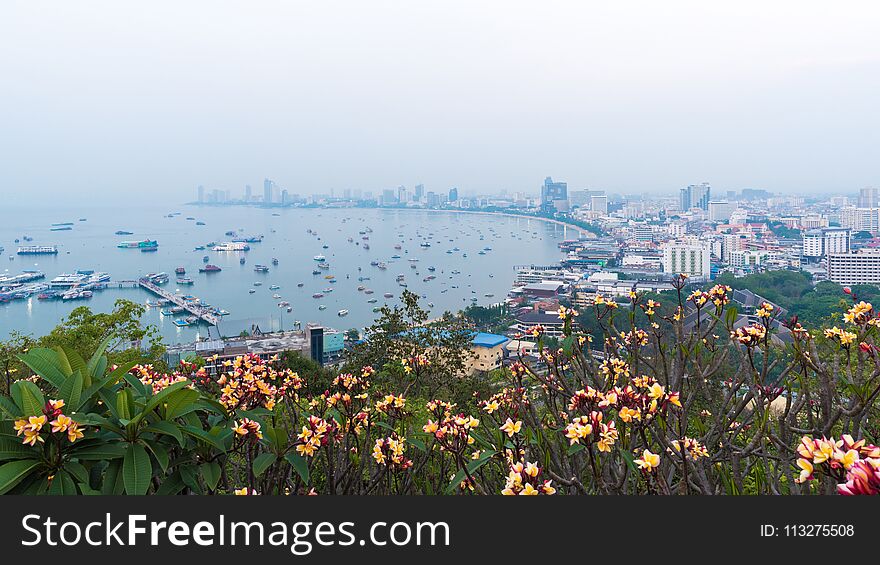 The most beautiful Viewpoint Pattaya Beach in Pattaya city Chonburi,Thailand.