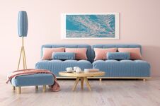Interior Design Of Modern Living Room With Sofa 3d Rendering Royalty Free Stock Image