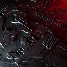 Abstract Technological Background Made Of Different Element Printed Circuit Board And Flares. Stock Images