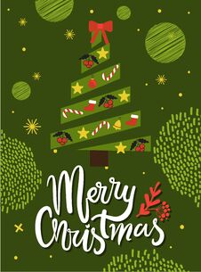 Merry Christmas Greeting Card Abstract Xmas Tree Royalty Free Stock Image Merry Christmas Greeting Card Abstract Xmas Tree Royalty Free Stock Image