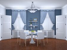 Dining Area In The Interior. 3d Royalty Free Stock Photography