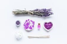 Lavender Herbs In Body Care Cosmetics Top View Space For Text Stock Photo Lavender Herbs In Body Care Cosmetics Top View Space For Text Stock Photo