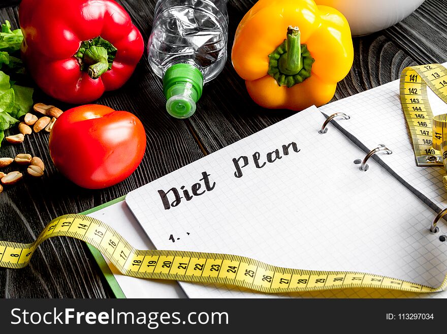 Concept Diet, Slimming Plan With Vegetables Mock Up