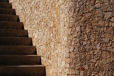 A Corner Arranged In The Form Of Stone Blocks And Stairs Stock Image