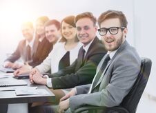 Businessman And Business Team At The Workplace Stock Photography Businessman And Business Team At The Workplace Stock Photography