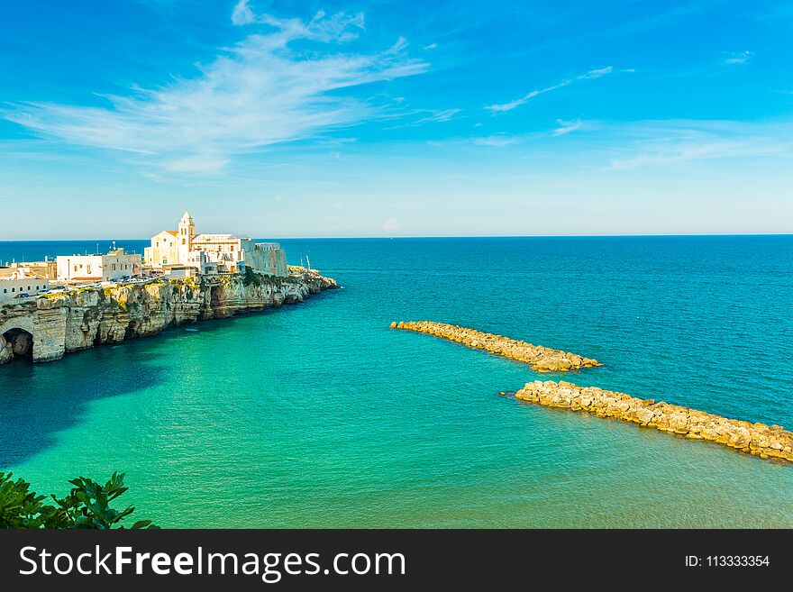 View of Vieste old town in Apulia region, south Italy. View of Vieste old town in Apulia region, south Italy