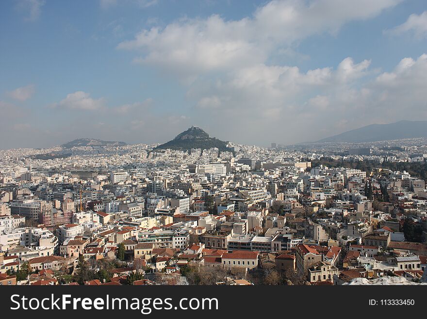 View from Acropolis of Athens Greece