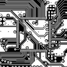 High Tech Electronic Circuit Board Vector Background Stock Image