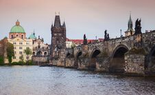 Charles Bridge Over Vltava River In Prague Stock Photo Charles Bridge Over Vltava River In Prague Stock Photo