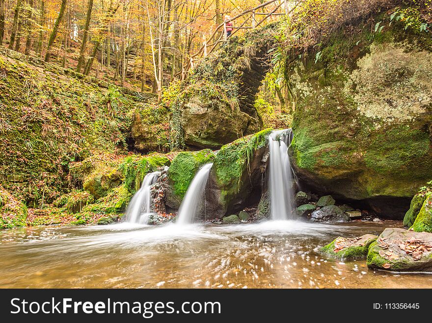 Beautiful Falls In Mullerthal Region Of Luxembourg Known As SchiessentÃ¼mpel Waterfall