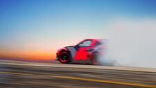 Abstract Blurred Car Wheel Drifting And Smoking On Track. Sport Royalty Free Stock Photos