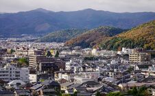 Aerial View Of Kyoto, Japan Royalty Free Stock Photos