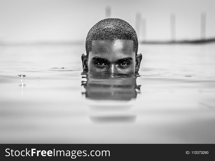 Face, Black And White, Monochrome Photography, Water
