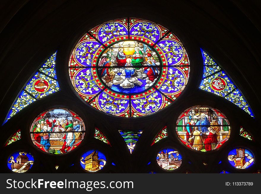 Stained Glass, Glass, Window, Material