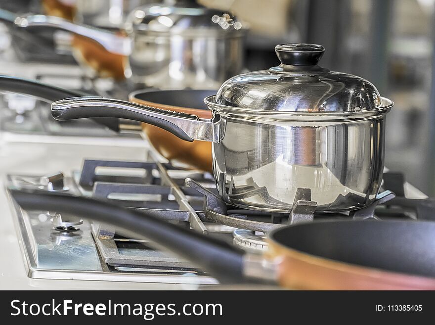 Typical kitchen of a restaurant in operation