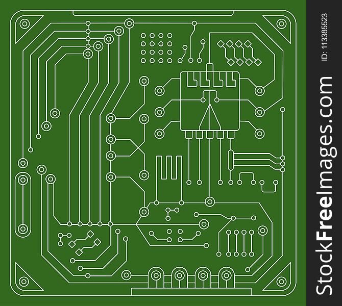 Elements of computer chip for creating a fashionable technological abstract poster. Flat vector cartoon illustration. Objects isolated on white background. Elements of computer chip for creating a fashionable technological abstract poster. Flat vector cartoon illustration. Objects isolated on white background.