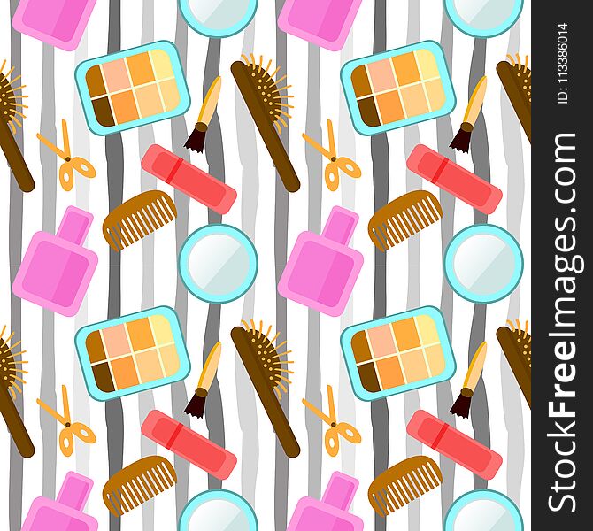 Vector Seamless Pattern In Pop Art Retro Style. Abstract Seamle