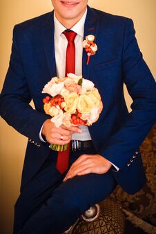 Tender Beautiful Bridal Bouquet In The Hands Stock Image Tender Beautiful Bridal Bouquet In The Hands Stock Image