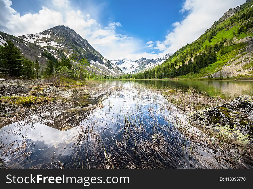 Beautiful landscape of highlands of Altai mountains