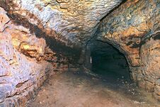 Underground City. Abandoned And Collapsed Sandstone Tunnels And Dome. Old Dark Corridor Royalty Free Stock Photography Underground City. Abandoned And Collapsed Sandstone Tunnels And Dome. Old Dark Corridor Royalty Free Stock Photography