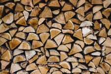 Firewood. Dry Firewood In A Pile For Furnace Kindling Royalty Free Stock Photo
