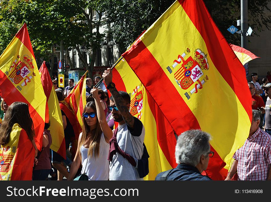 Photo of People Holding Flags