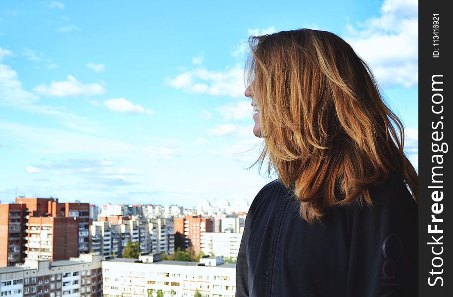 Woman Wearing Black Shirt