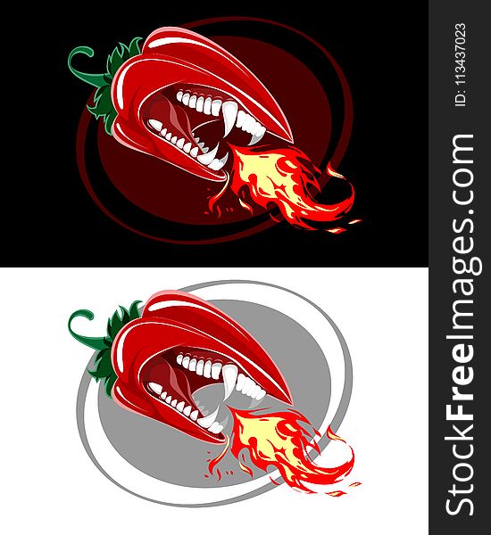 Vector illustration of two very angry peppers