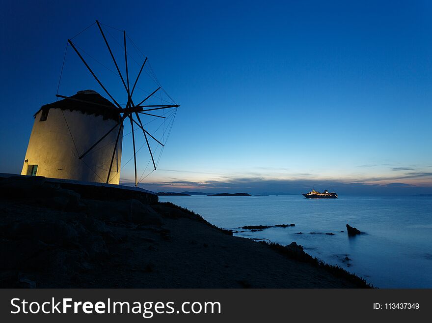 Wonderful windmill at dusk