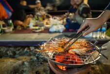 Grilling Shrimp On Stove Stock Image Grilling Shrimp On Stove Stock Image